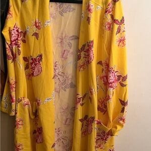 LuLaRoe Yellow Floral Cardigan